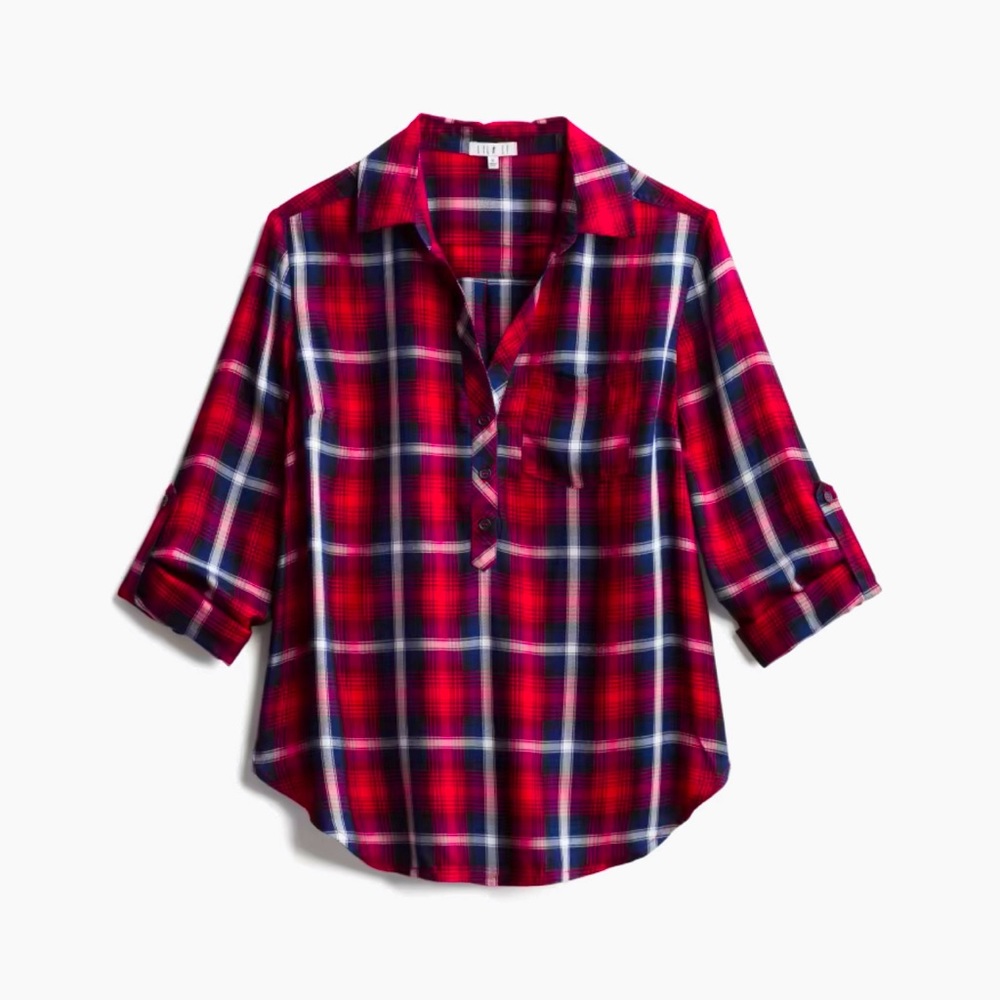 Flannel plaid top